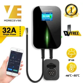 EV Charger EVSE Wallbox Wifi Electric Vehicle Charging Station APP with Type 2 Socket 32A 1Phase IEC 62196-2 for Audi BMW