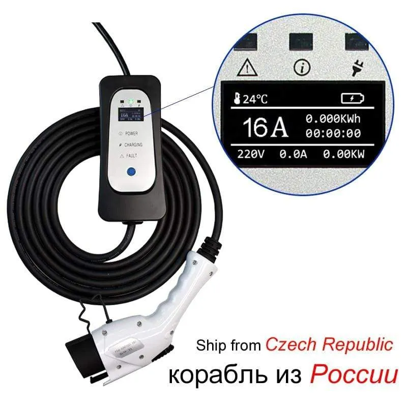 EV charger Type 2 iec62196 Type 1 EVSE EV charging cable 16A  EU Plug for Electric vehicle