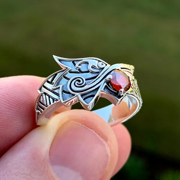 Fenrir with Gem Ring - Sterling Silver or Gold