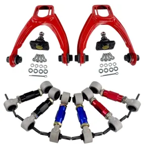 FRONT UPPER CONTROL ARM TUBE CAMBER KIT  FOR 96-00 CIVIC  LX DX EK EJ TUBULAR   92-00 Adjustable Rear Camber Arms RED