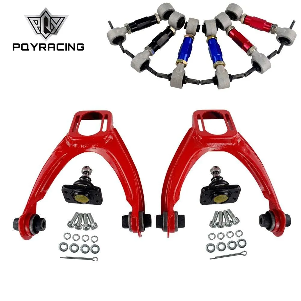 FRONT UPPER CONTROL ARM TUBE CAMBER KIT  FOR 96-00 CIVIC  LX DX EK EJ TUBULAR   92-00 Adjustable Rear Camber Arms RED