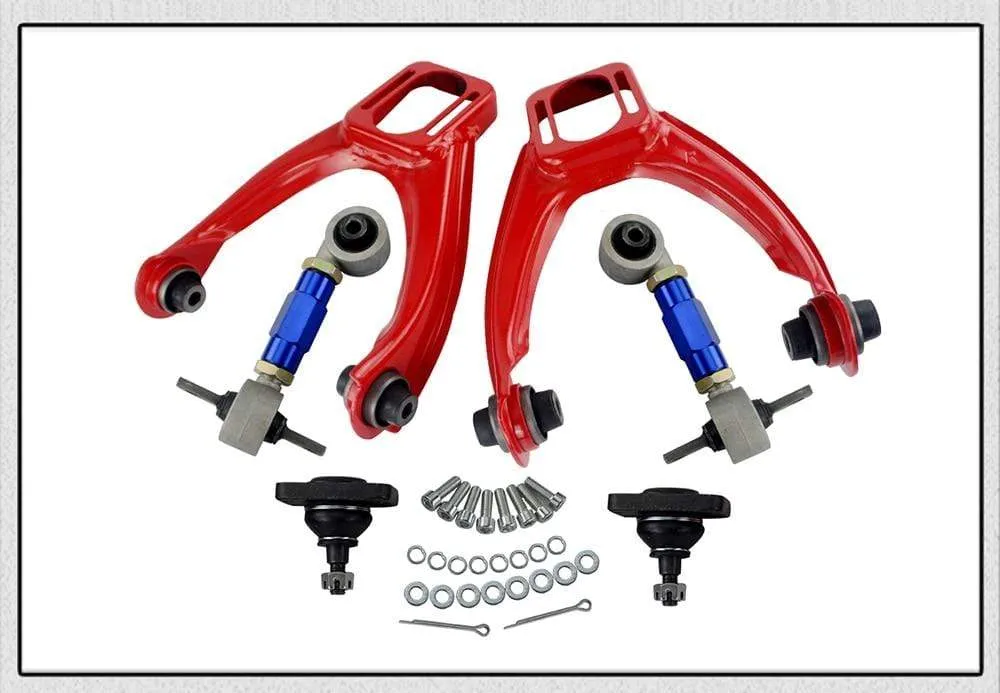 FRONT UPPER CONTROL ARM TUBE CAMBER KIT  FOR 96-00 CIVIC  LX DX EK EJ TUBULAR   92-00 Adjustable Rear Camber Arms RED