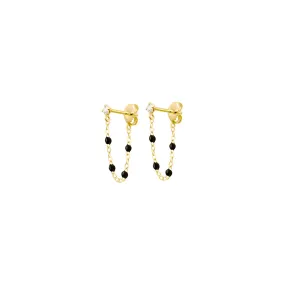 Gigi Supreme Diamond earrings, Black, Yellow Gold