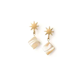 gold star   mini mother-of-pearl earrings