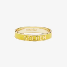 Golden Enamel Word Ring