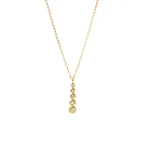 Graduated Diamond Line Pendant Necklace