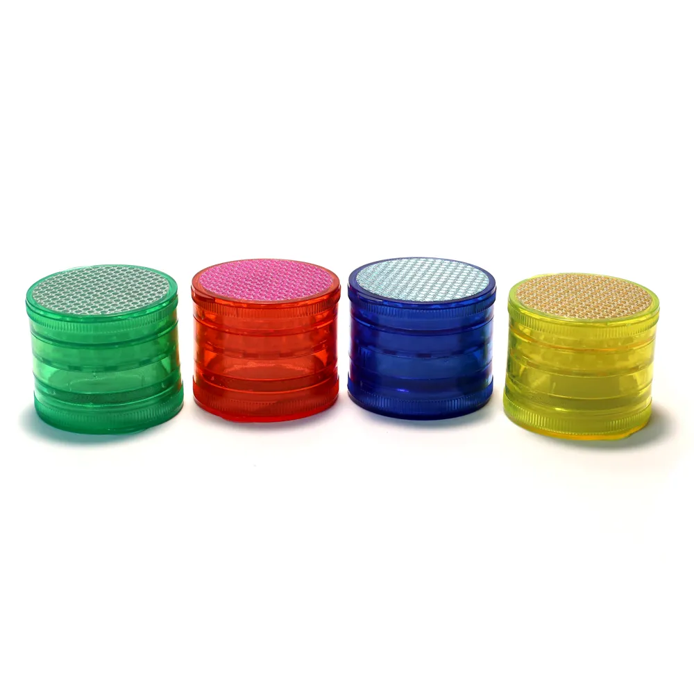 GRINDER - ACRYLIC 60mm D X 50mm 5 PART COLOURED MAGNETIC CENTRE