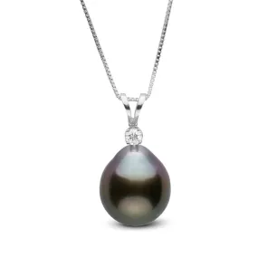 Harmony Collection 10.0-11.0 mm Drop Tahitian Pearl & Diamond Pendant