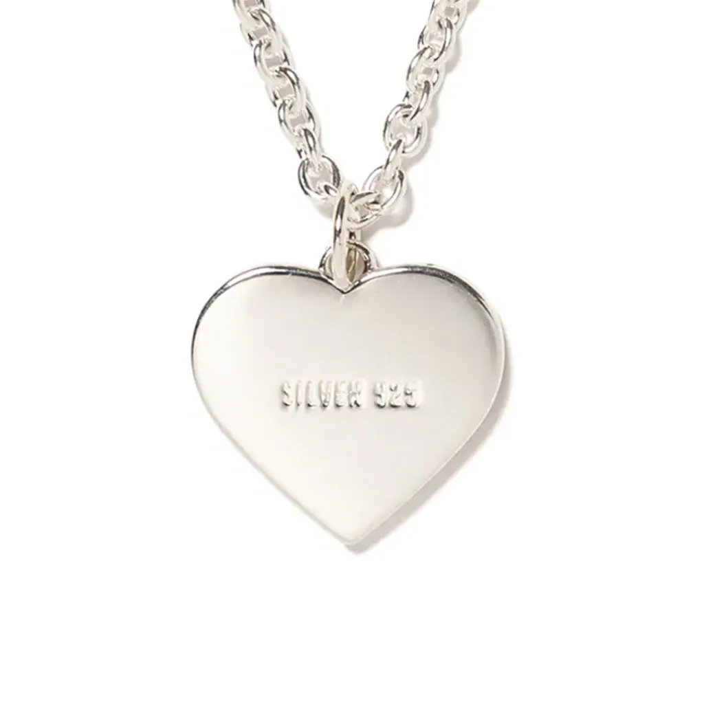 Heart Silver Necklace - Black