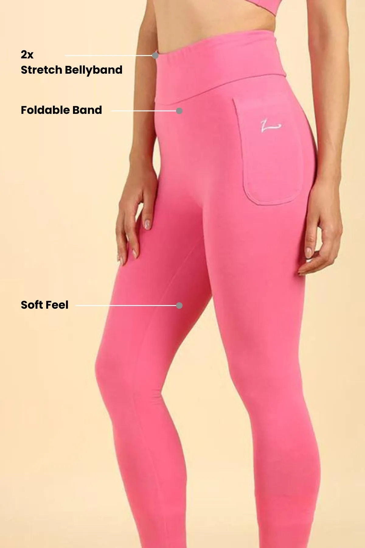 High Waist Pink Mom Legging