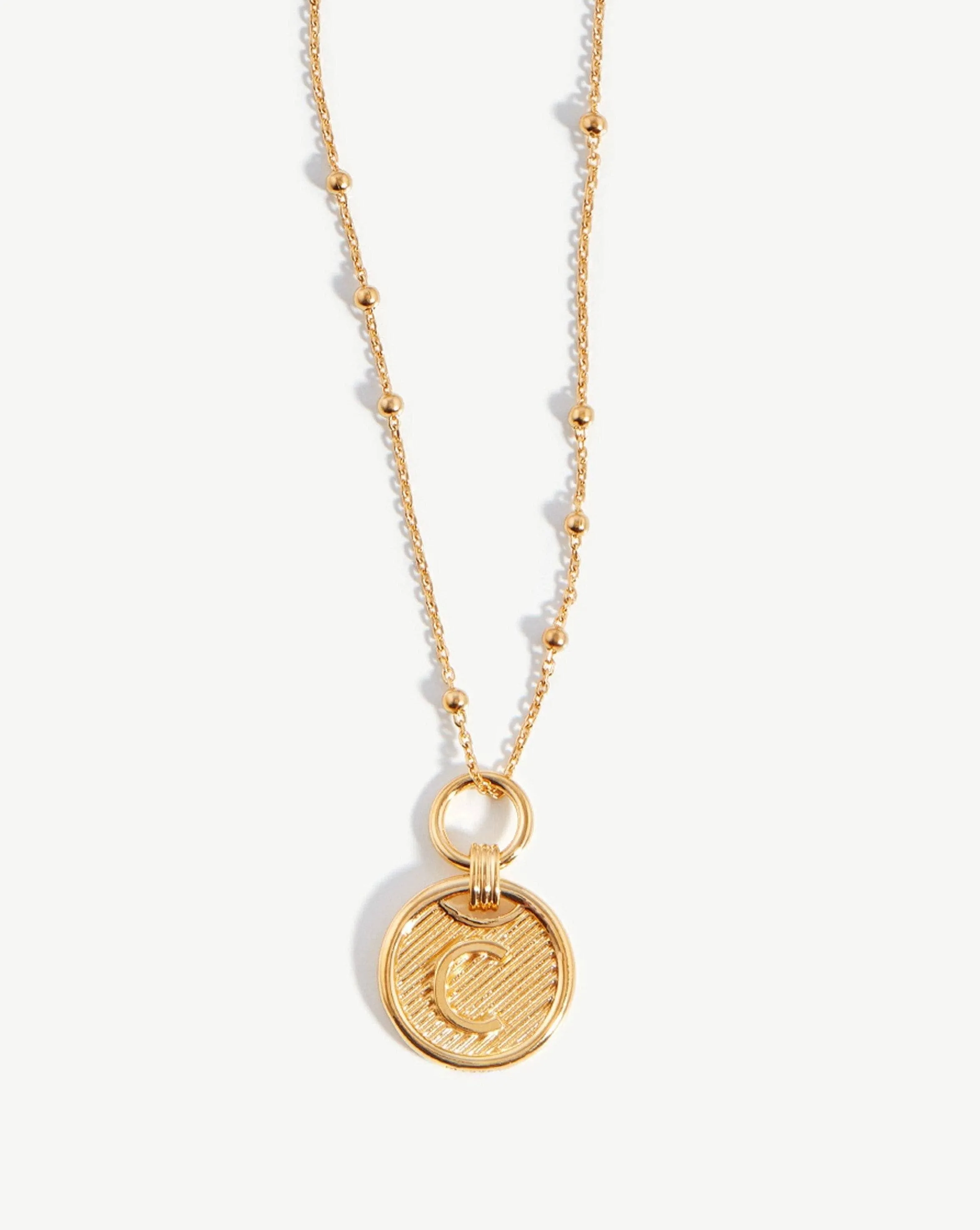 Initial Pendant Necklace - Initial C | 18ct Gold Plated Vermeil