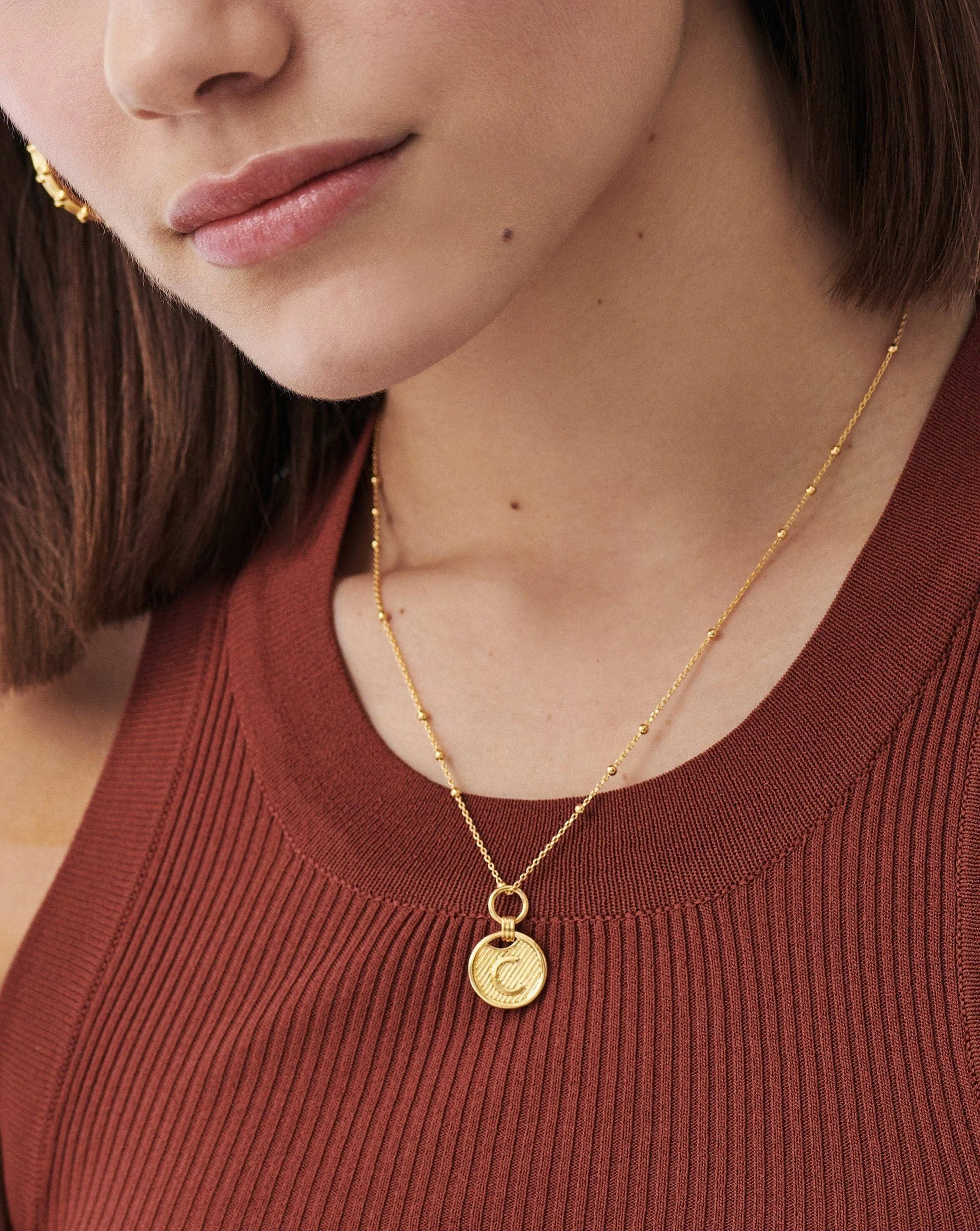 Initial Pendant Necklace - Initial C | 18ct Gold Plated Vermeil