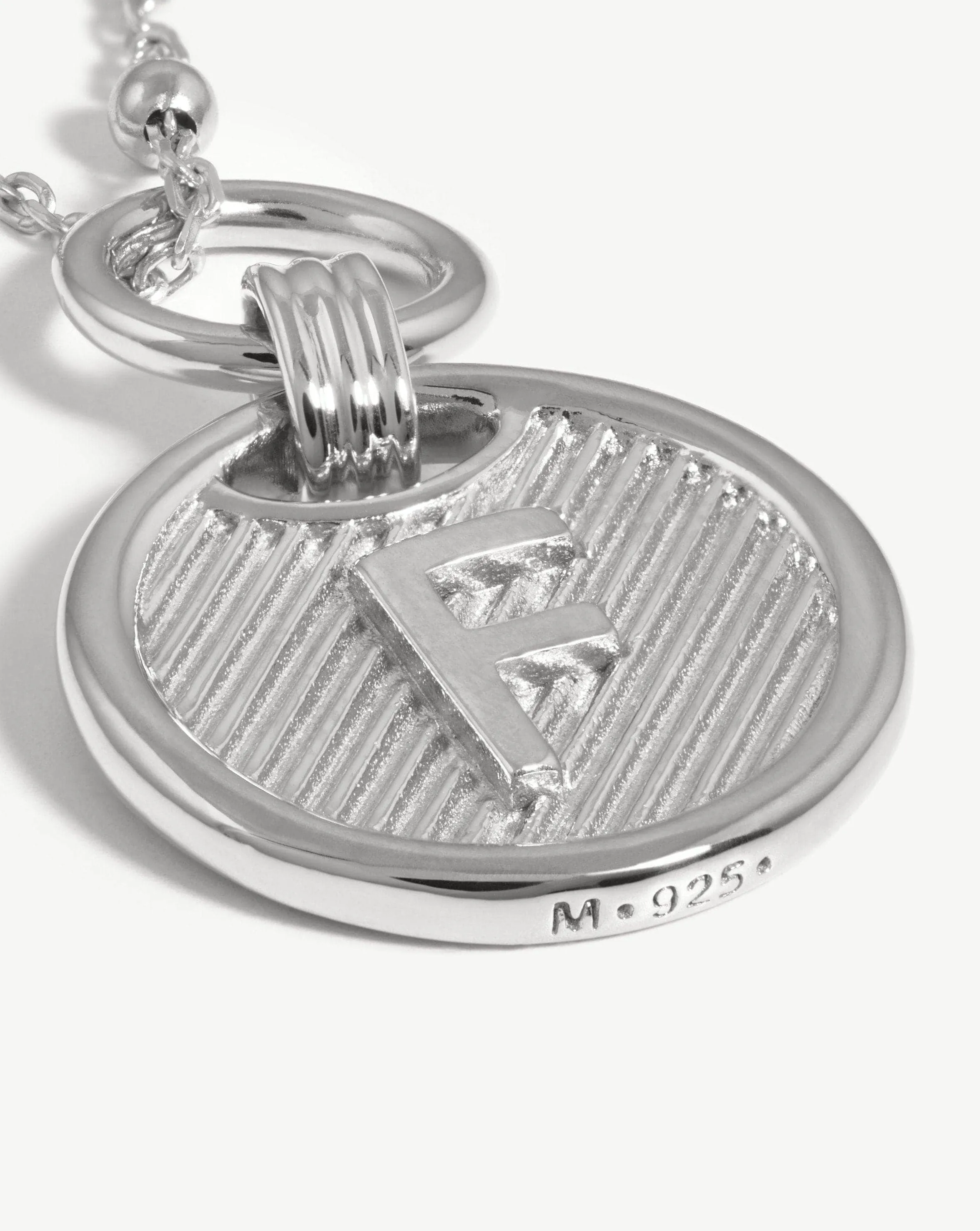 Initial Pendant Necklace - Initial F | Sterling Silver