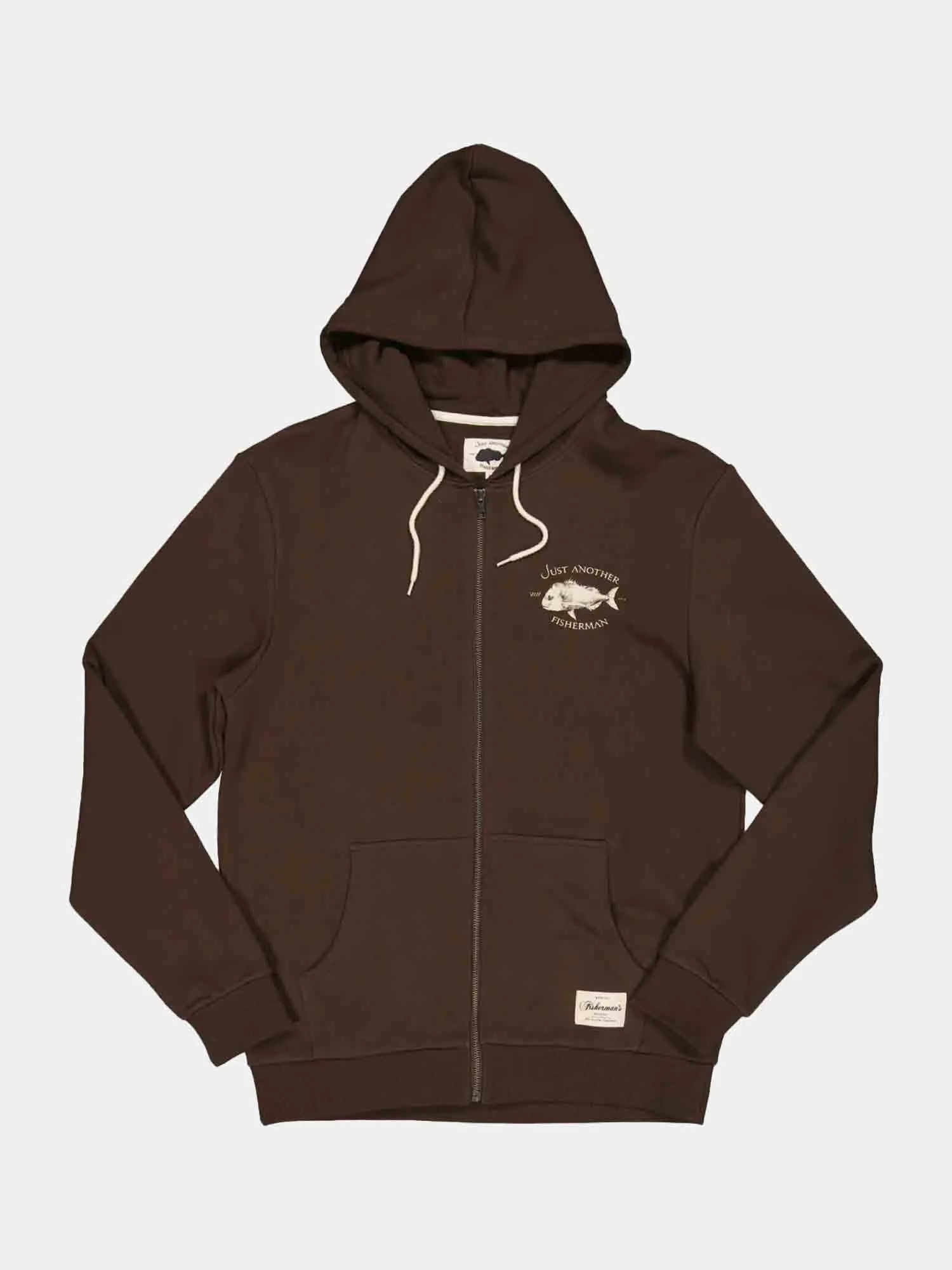 Just Another Fisherman Snapper Logo Zip Hood - Bison