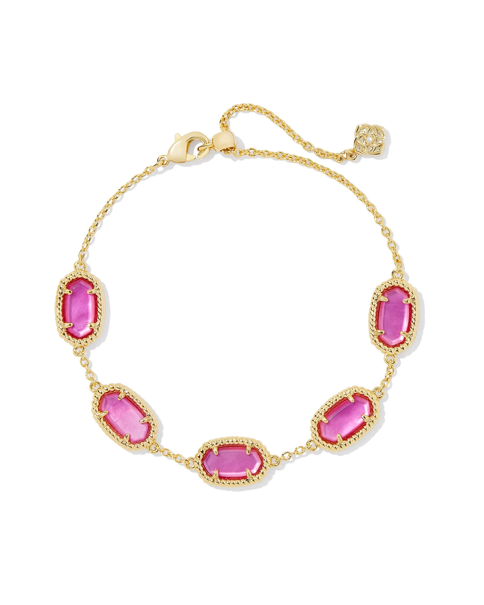 Kendra Scott Grayson Ridge Framed Oval Station Bracelet in Azalea Illusion and Gold Plated