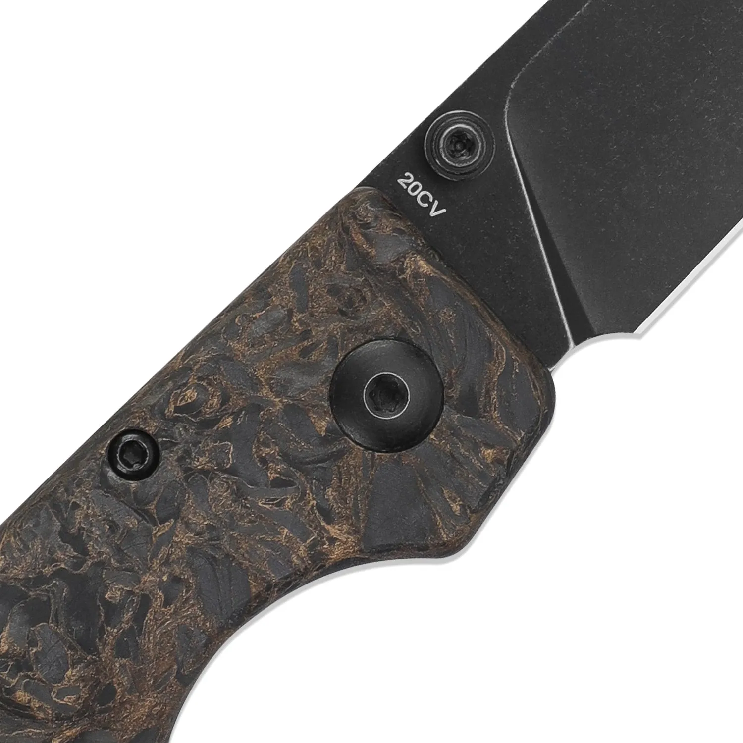 Kizer Original 20CV Blade Button Lock Knife Fatcarbon Handle Ki3605A2 (2.98” Black Stonewash)