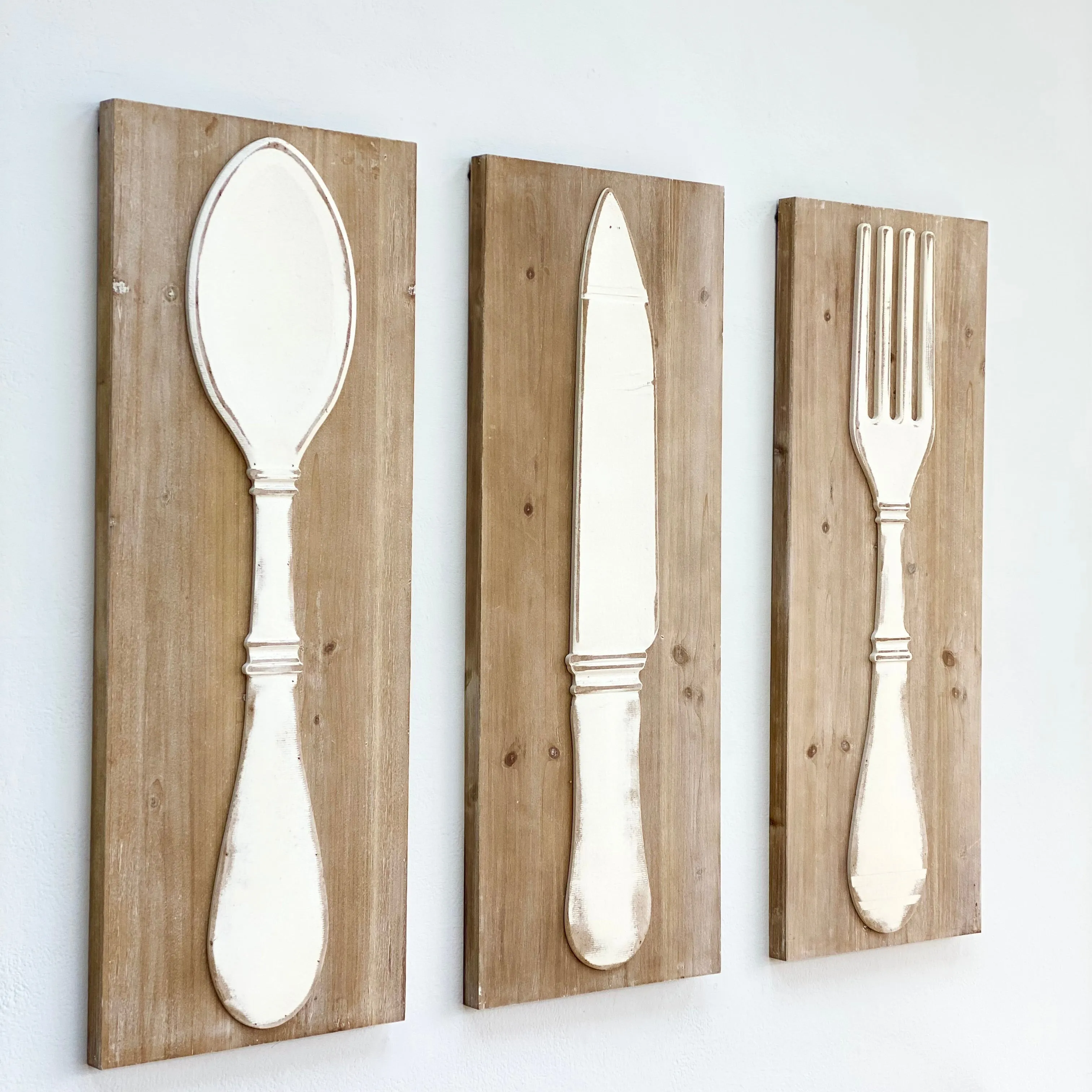 Knife Fork and Spoon Wood Wall Decor Set