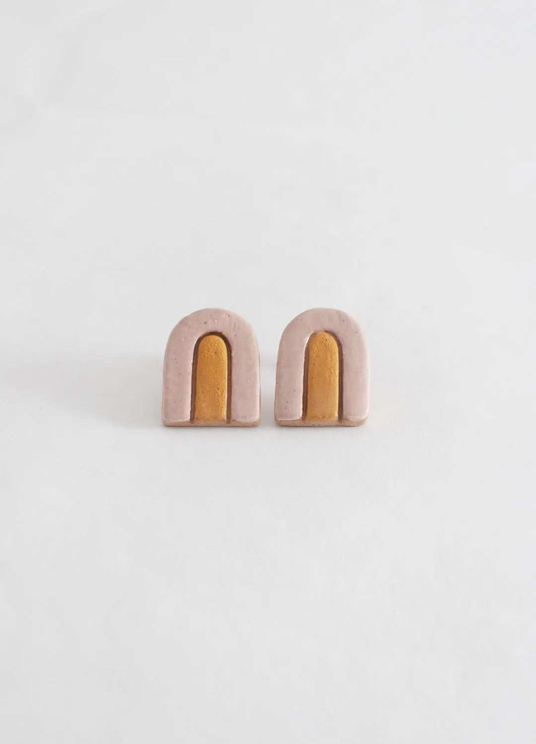 Large Arch Earrings  - Light Pink