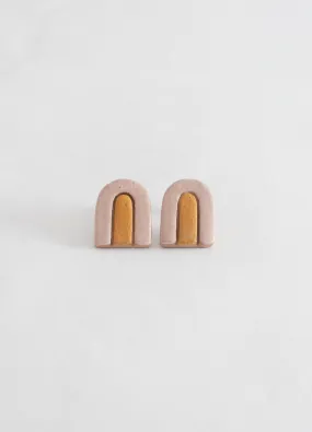 Large Arch Earrings  - Light Pink