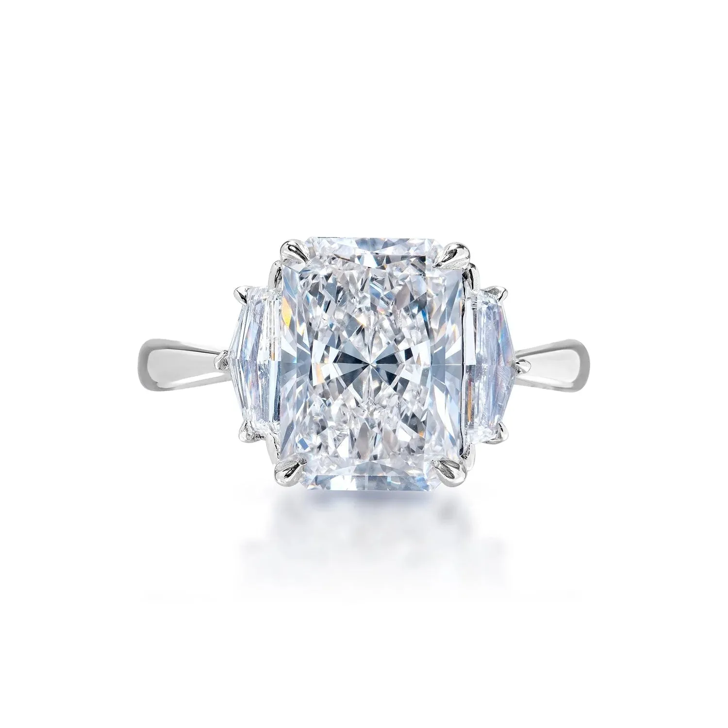 Lenora 4 Carat H VS1 Radiant Cut Lab Grown Diamond Engagement Ring in Platinum