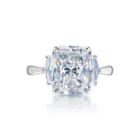 Lenora 4 Carat H VS1 Radiant Cut Lab Grown Diamond Engagement Ring in Platinum