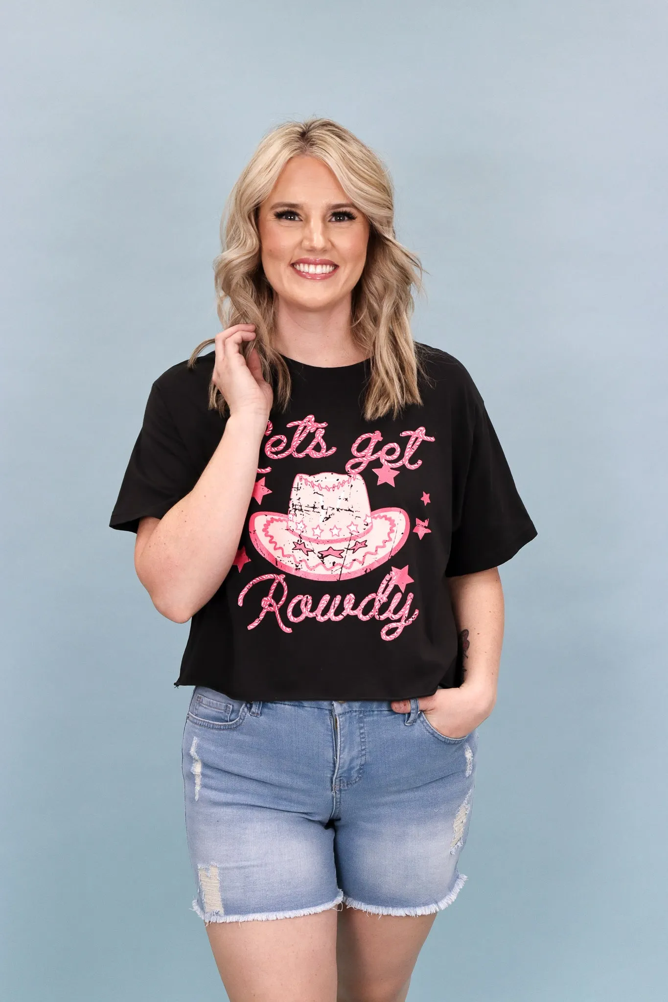 Let's Get Rowdy Cropped Graphic Tee