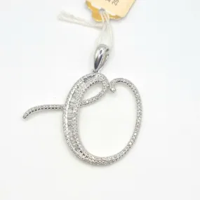 Letter O Diamond Pendant 14K