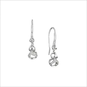 Linked By Love Sterling Silver Diamond Dangle Earrings