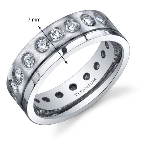 Men's Titanium Eternity Band 7mm Size 12