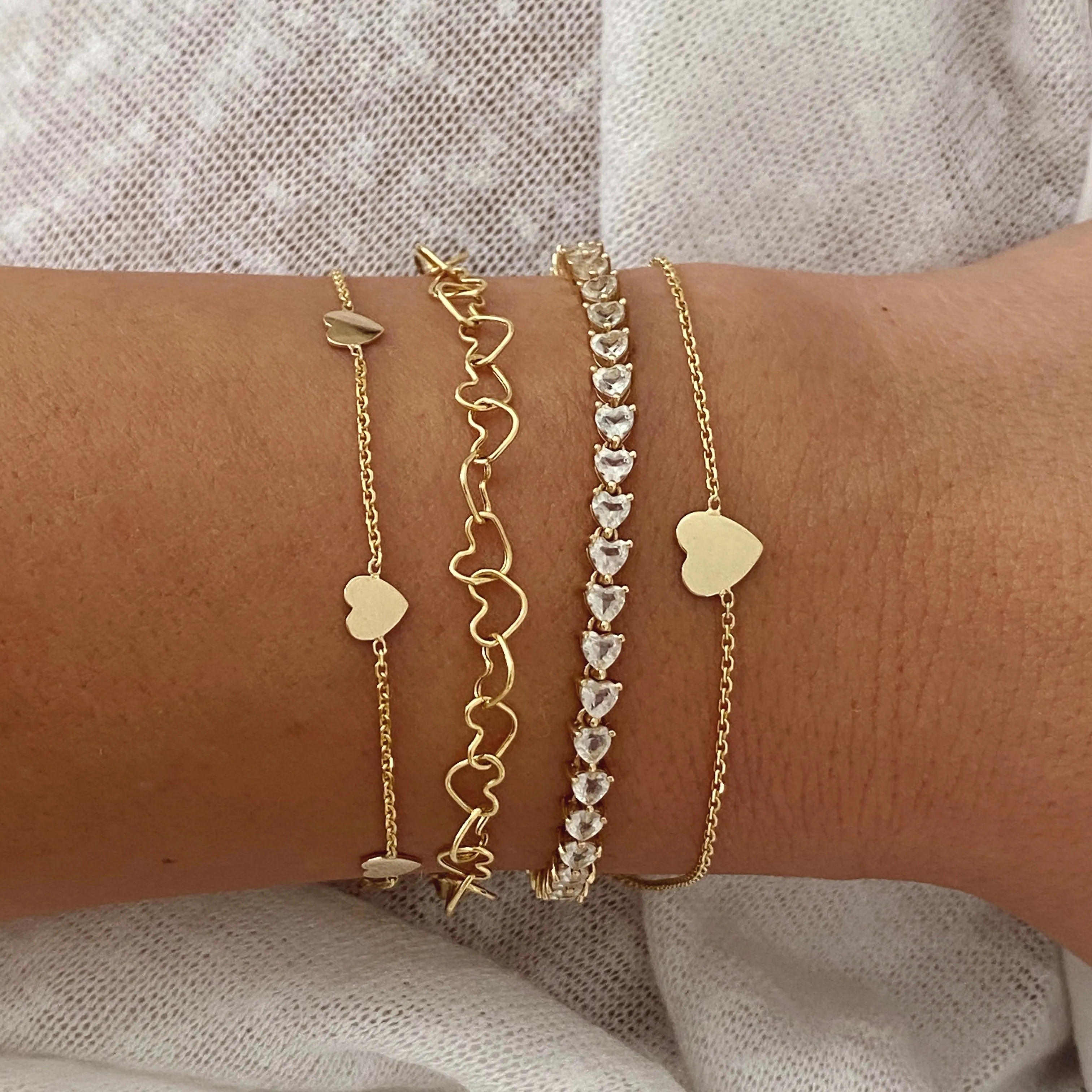 Mini Mini Hearts Station Bracelet