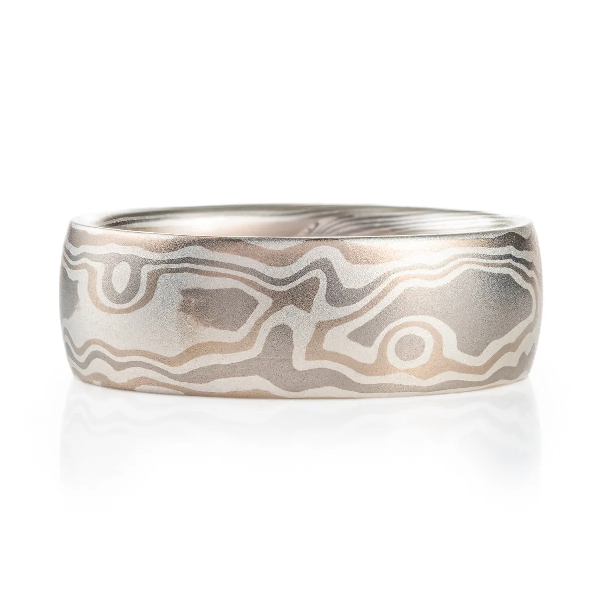 Mokume Woodgrain Pattern Ring in Smoke Palette SHIPS TODAY