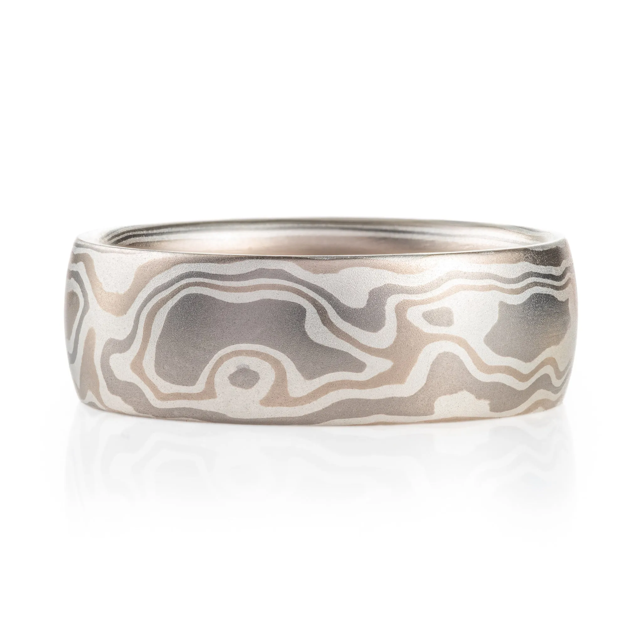 Mokume Woodgrain Pattern Ring in Smoke Palette SHIPS TODAY