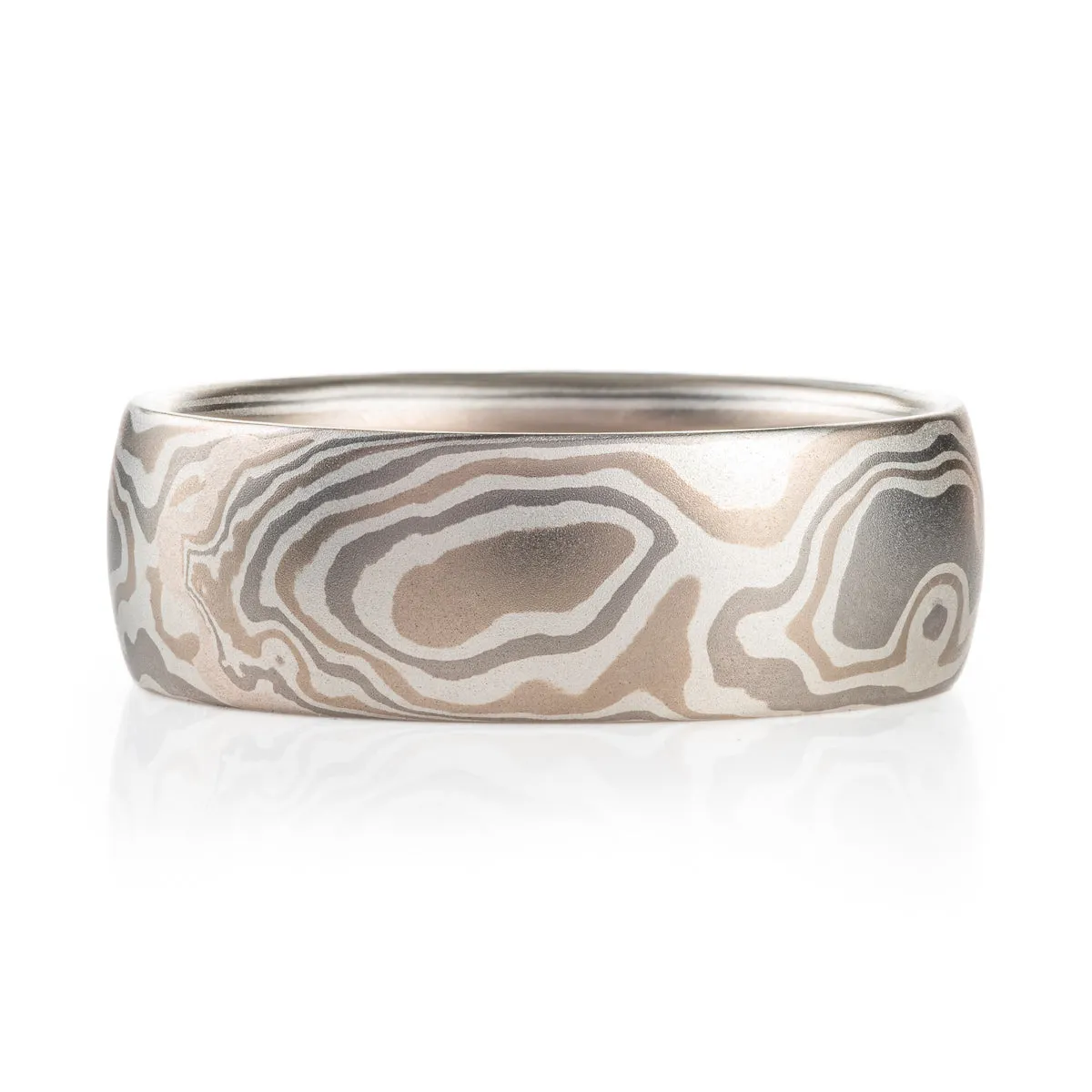 Mokume Woodgrain Pattern Ring in Smoke Palette SHIPS TODAY