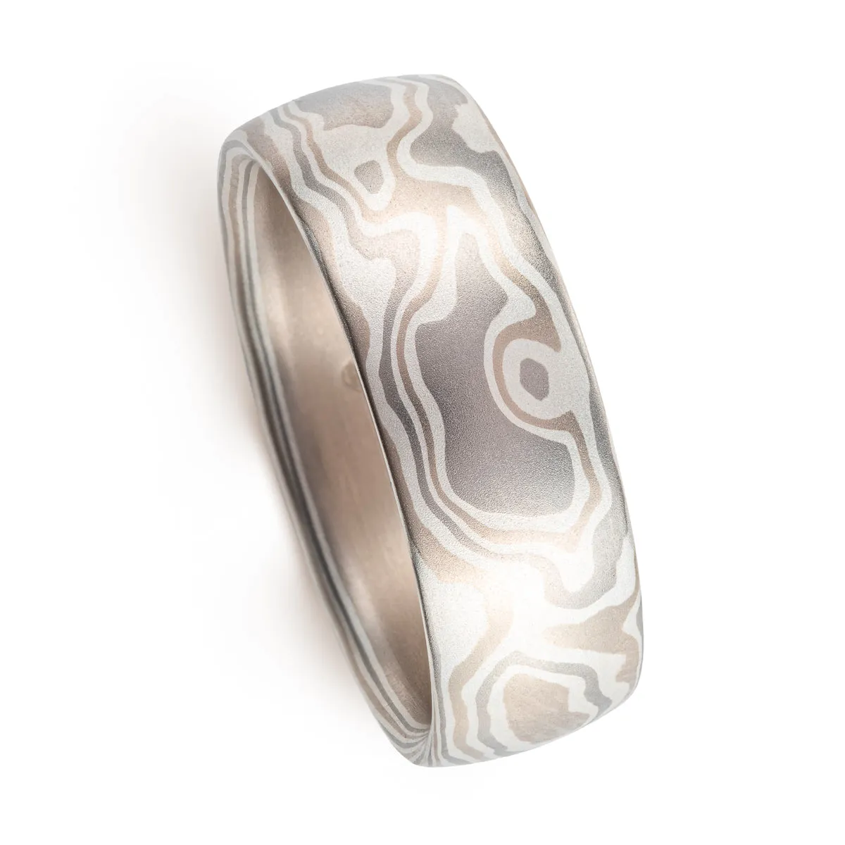 Mokume Woodgrain Pattern Ring in Smoke Palette SHIPS TODAY