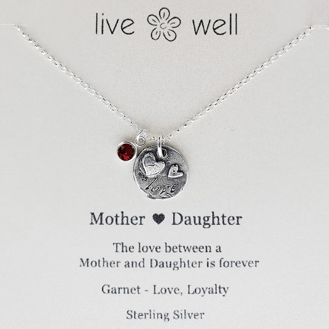 Mother Daughter Heart Love Necklace By Live Well