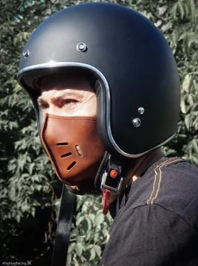 Motorcycle Leather Mask, Cafe Racer Helmet Mask