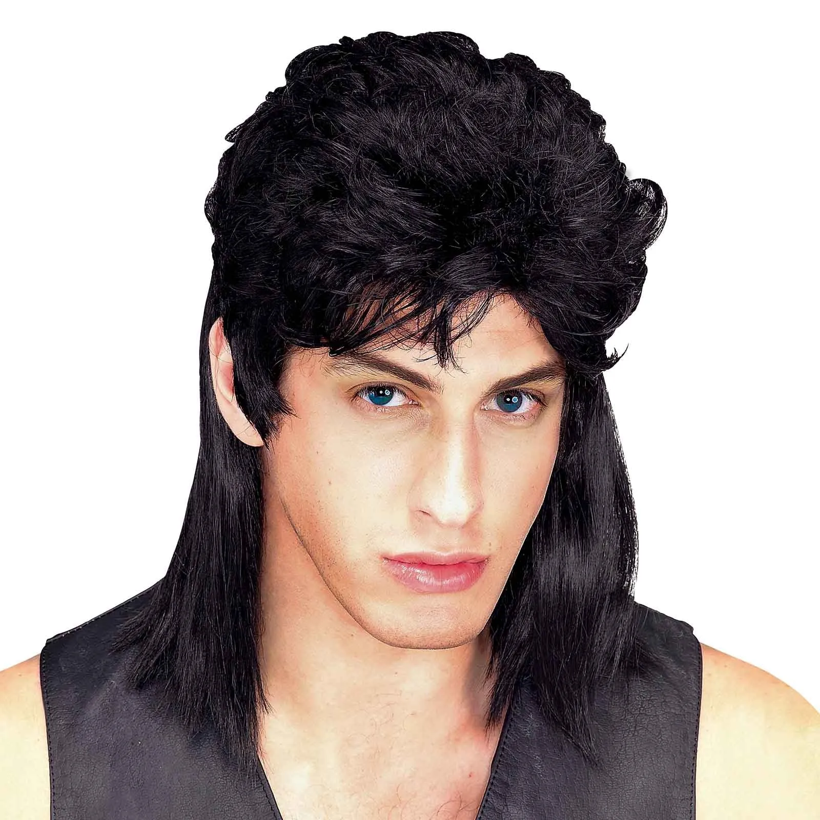 Mullet Black Wig for Adults