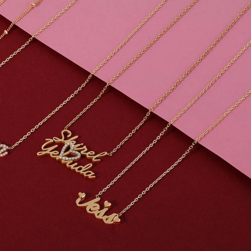 Multiple Name & Diamond Heart Necklace