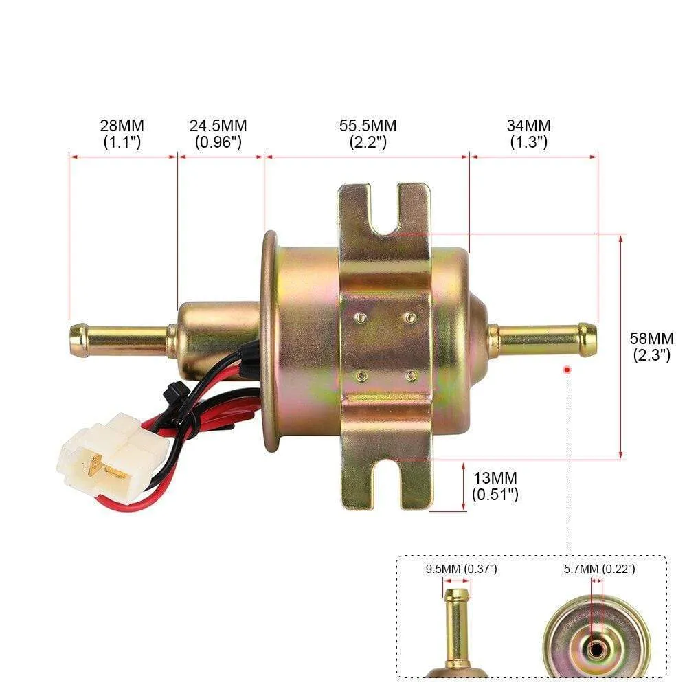 New 12V 24V Electric Fuel Pump Low Pressure Bolt Fixing Wire Diesel Petrol HEP-02A For Car Carburetor Motorcycle ATV