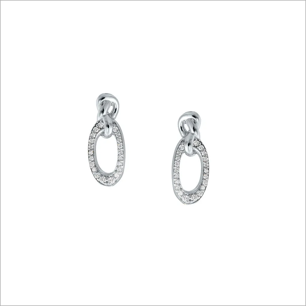 Nodo 18K White Gold & Diamond Earrings