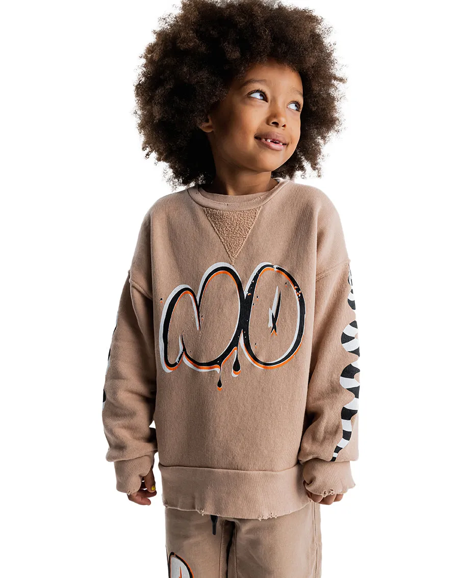 NUNUNU FW23 Bubbly No! Sweatshirt in Coffee