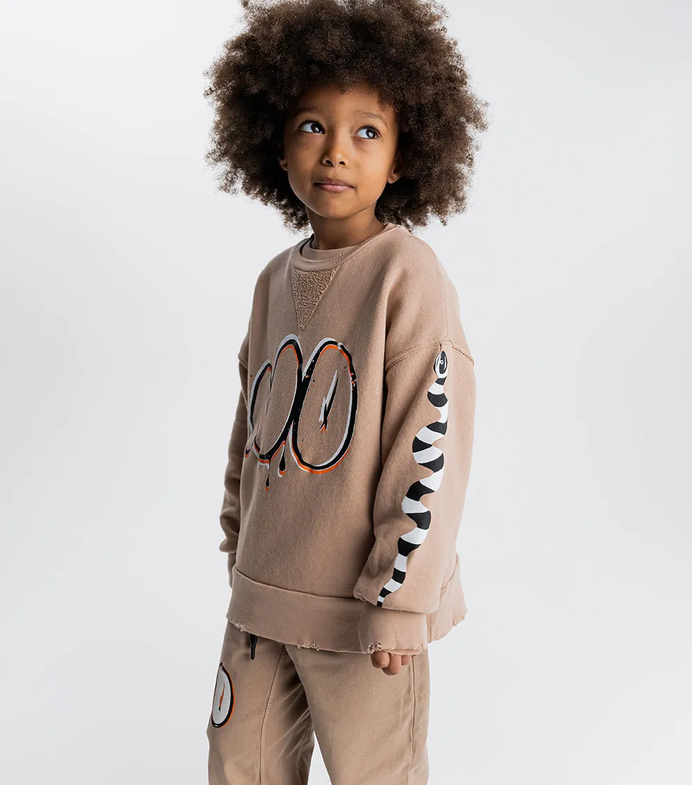 NUNUNU FW23 Bubbly No! Sweatshirt in Coffee