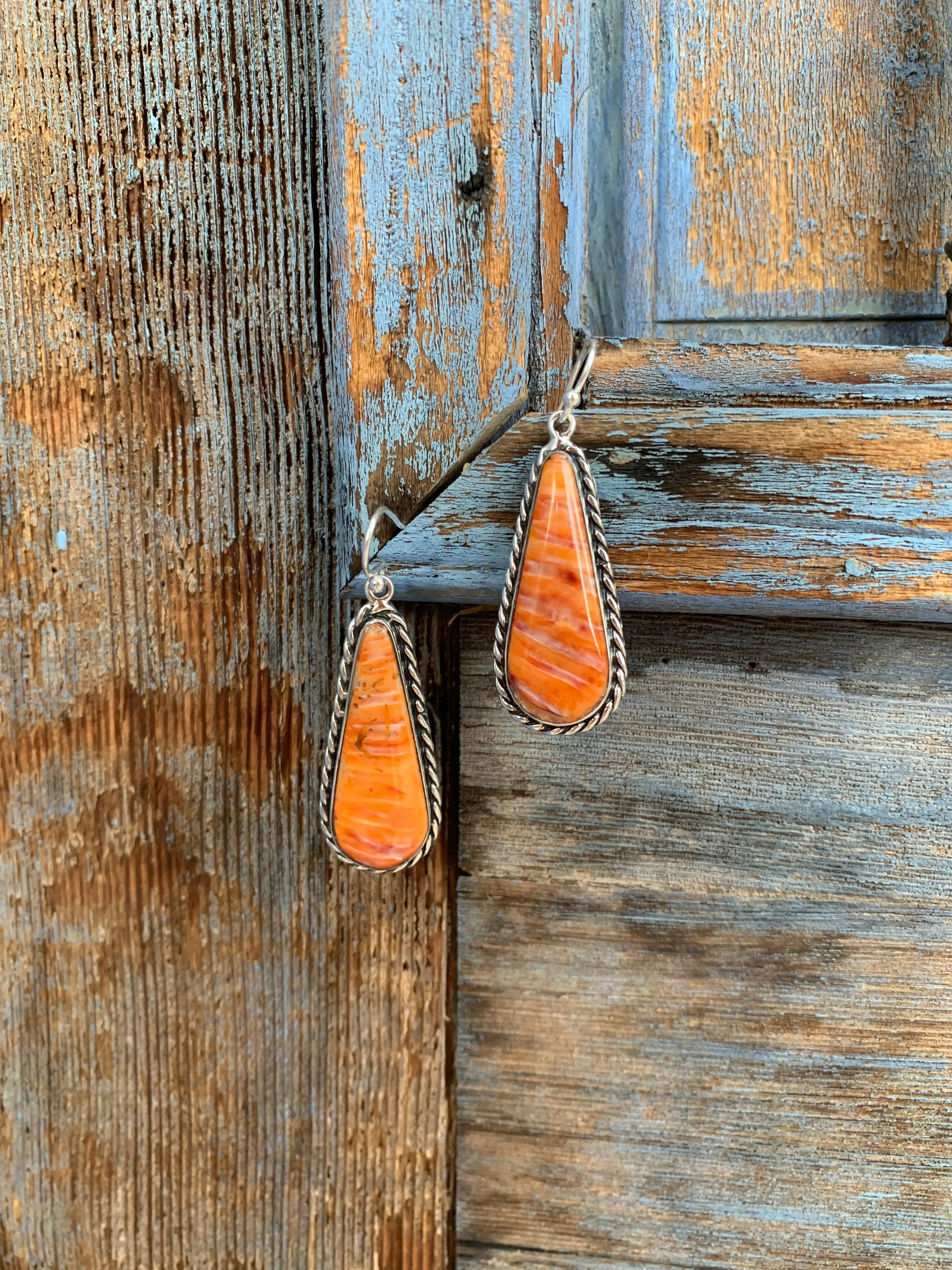 Orange Spiny Shell earrings