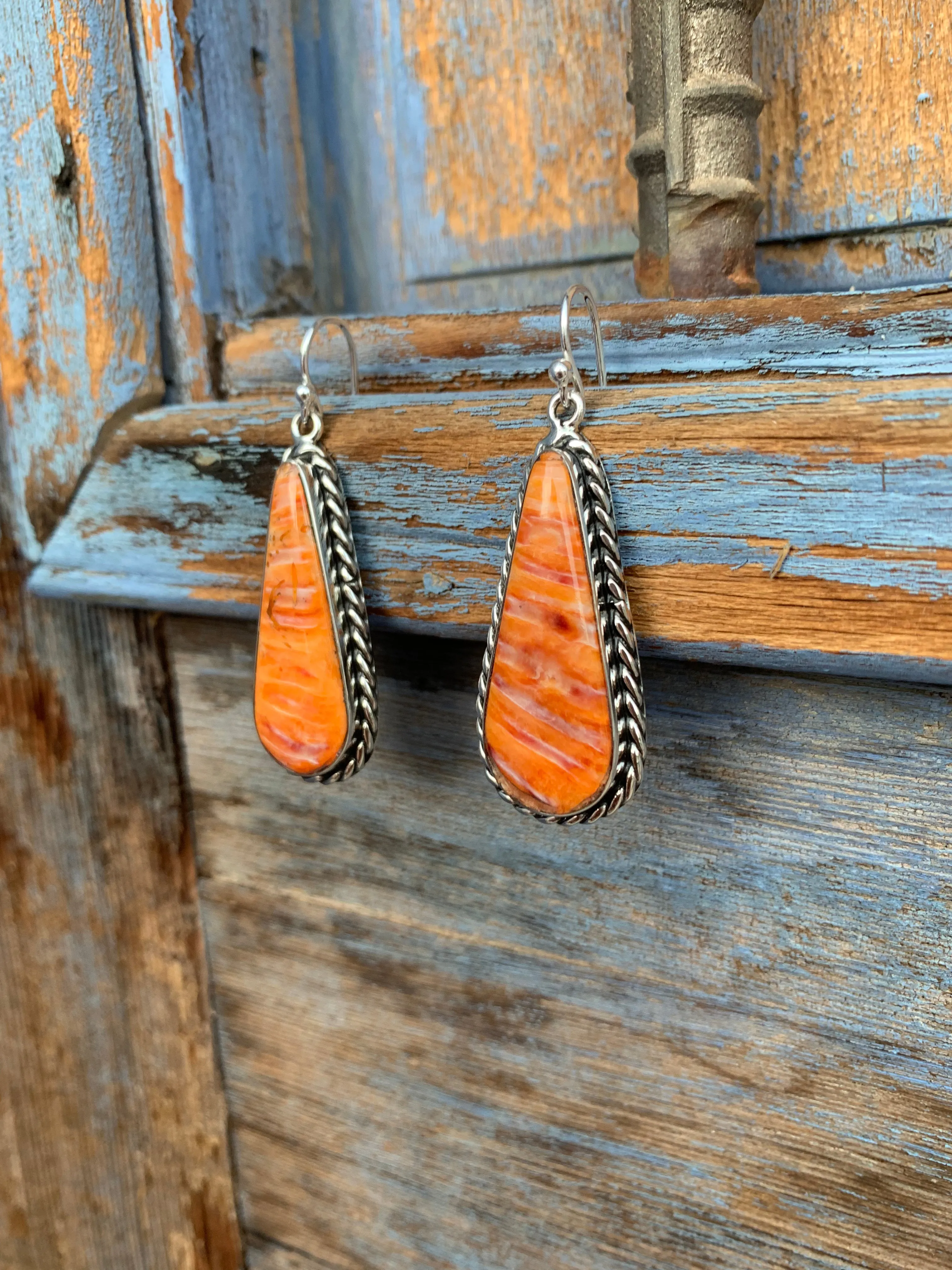 Orange Spiny Shell earrings