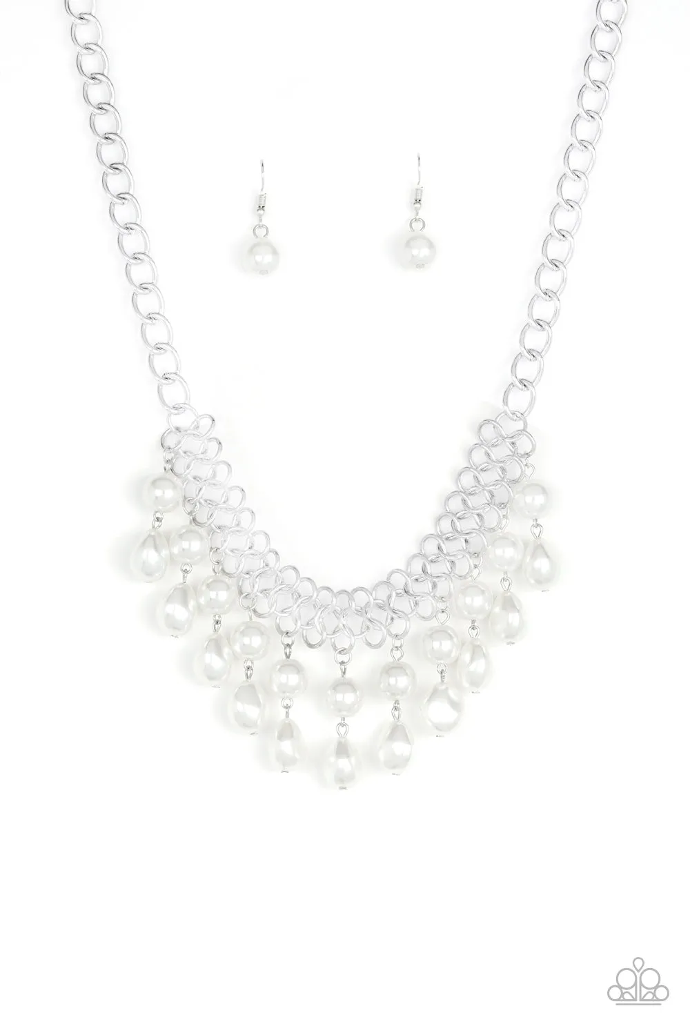 Paparazzi Necklace ~ 5th Avenue Fleek - White Pearl Necklace