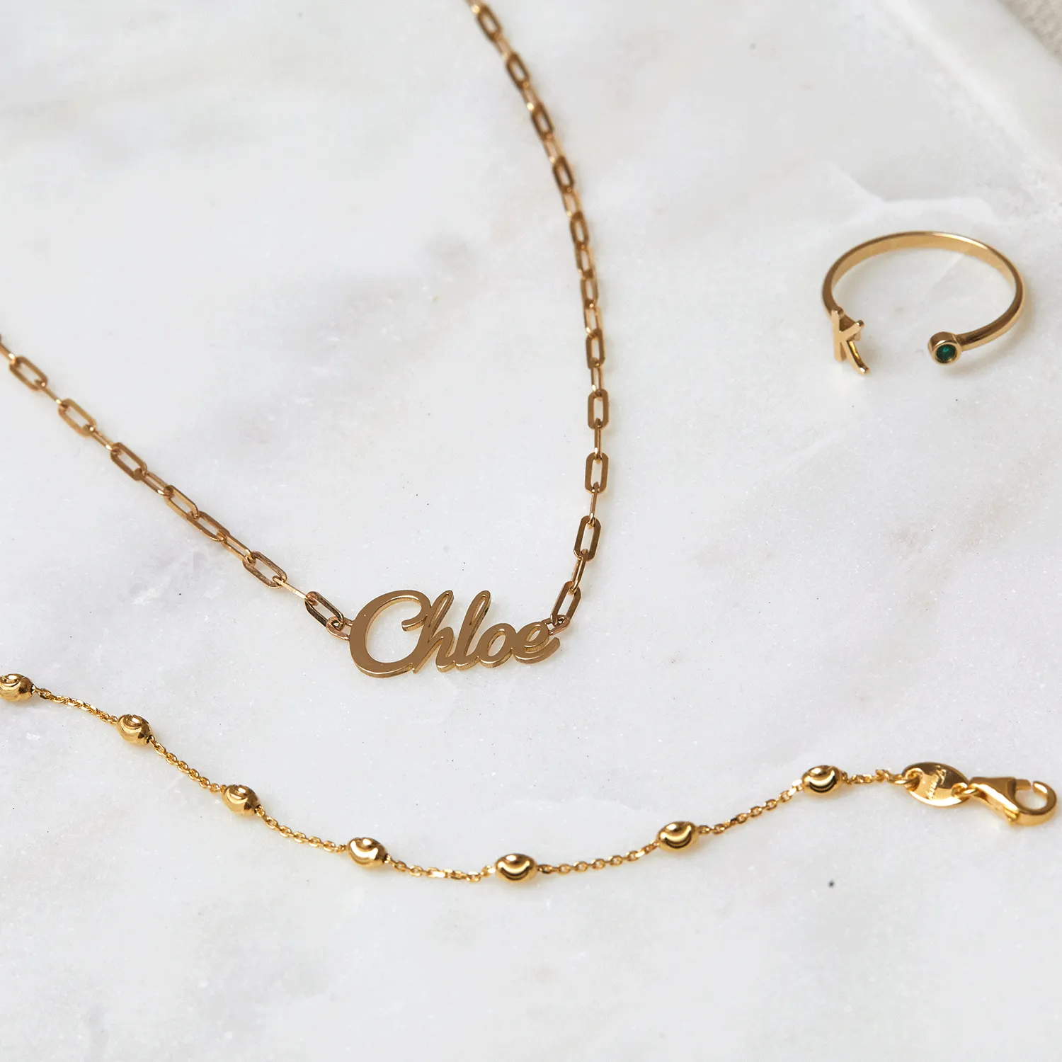 Paper Clip Script Diamond Name Necklace