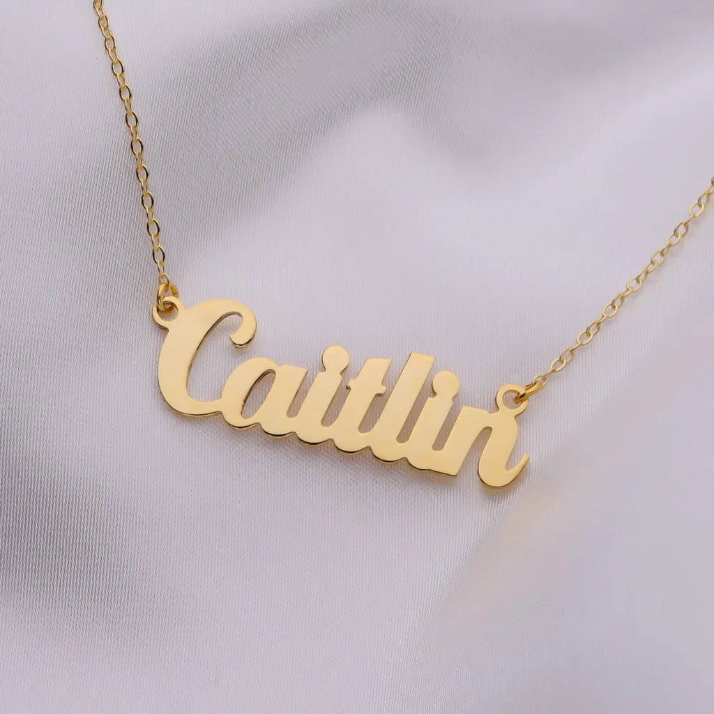 Personalised 24K Gold Plated over Sterling Silver Name Necklace