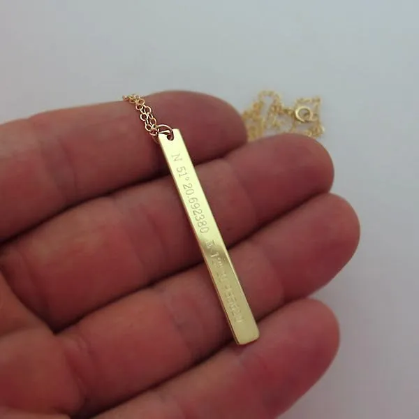 Personalized Latitude Longitude Layering Necklace