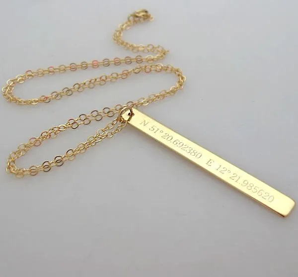 Personalized Latitude Longitude Layering Necklace