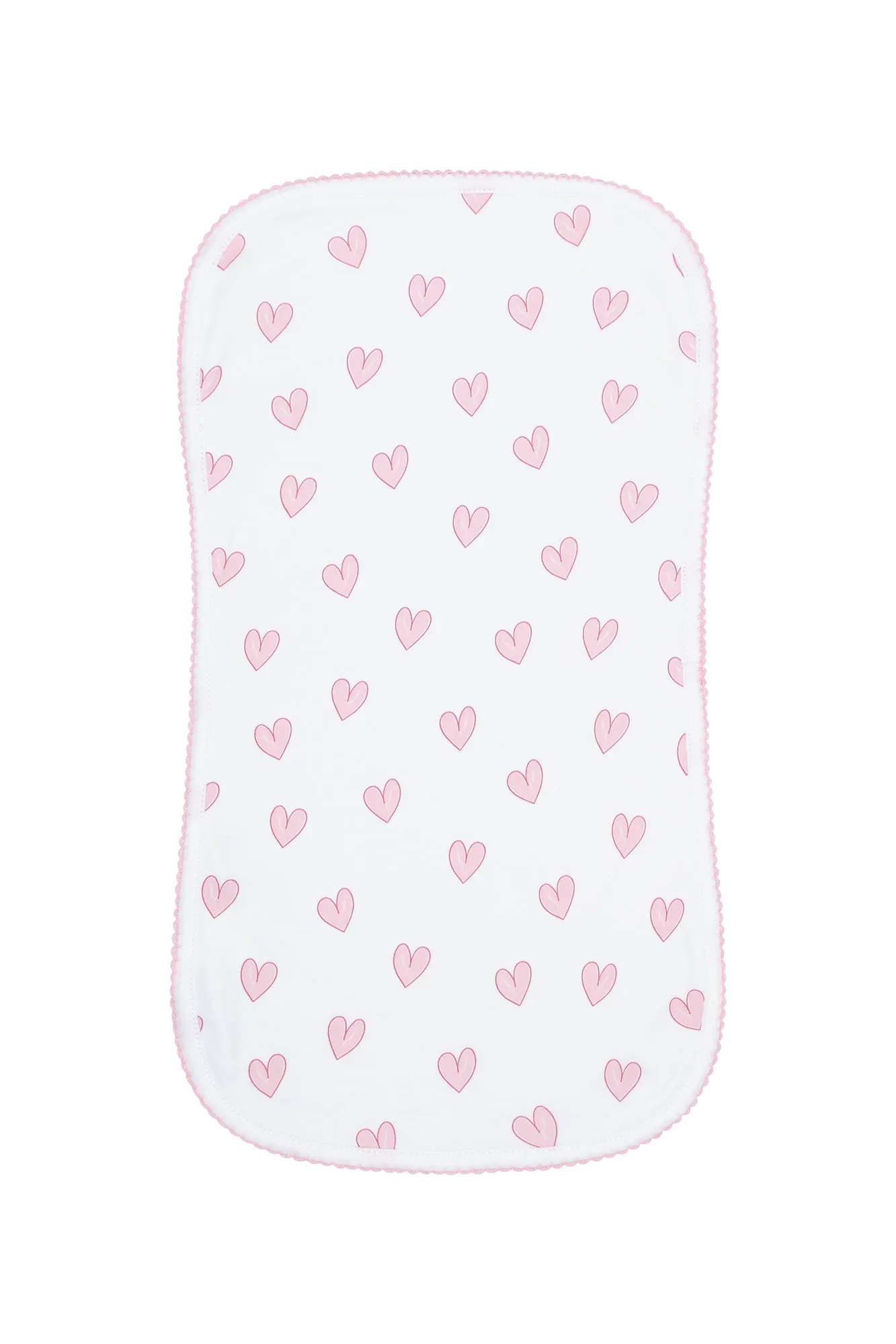 Pink Heart Print Burp Cloth